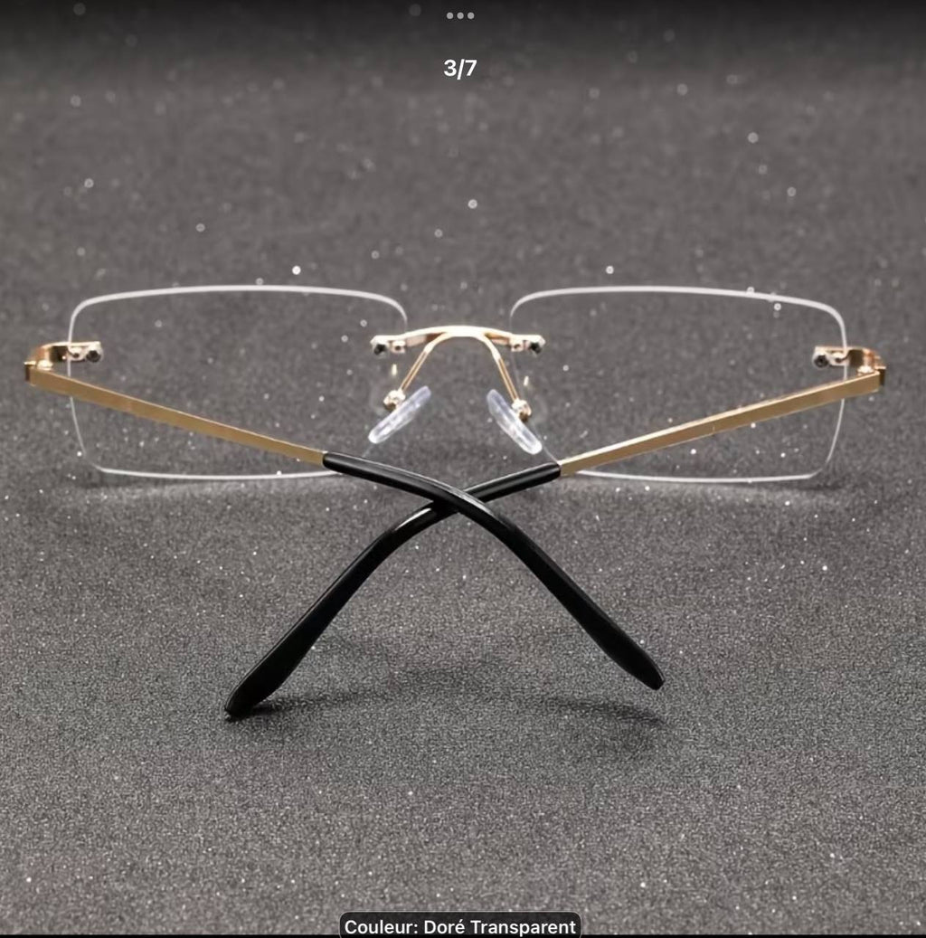 Lunettes Sans Monture Élégance Dorée – Ultra Légères & Premium  ⸻
