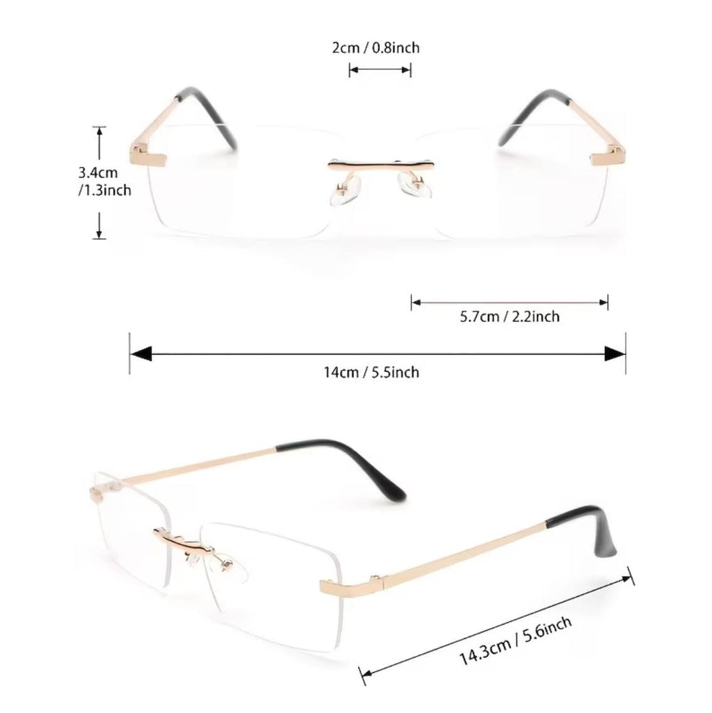 Lunettes Sans Monture Élégance Dorée – Ultra Légères & Premium  ⸻
